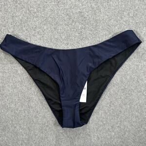 J.Crew Bikini Bottom Curved Waist Cheeky Women's Large Swim Navy Blue BC125 New